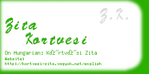 zita kortvesi business card